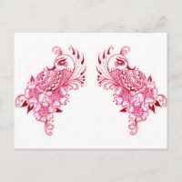 2 Pink Mehndi Henna Art paon