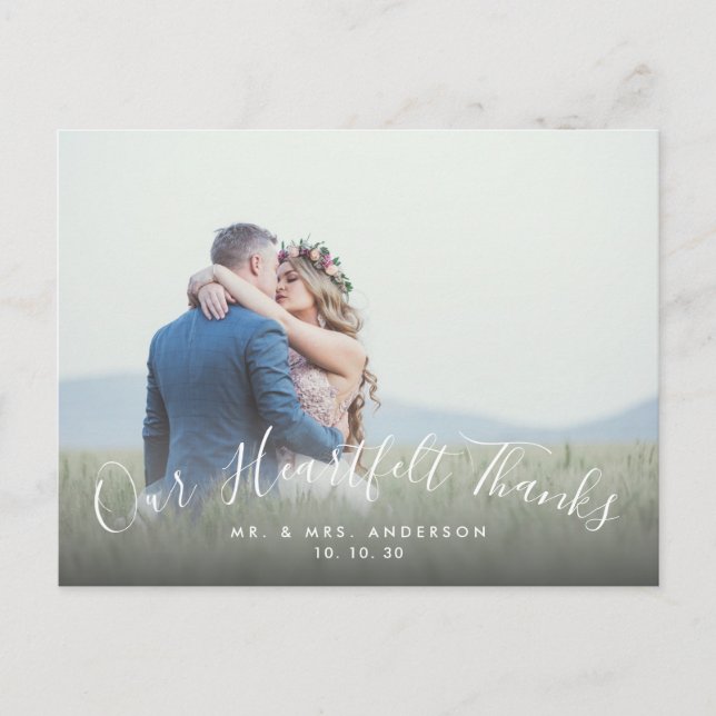 Carte Postale 2 Script photo Merci Mariage Merci (Devant)