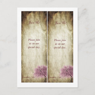 Carte Postale 2 Signets de l'arbre rose Enregistrer la date