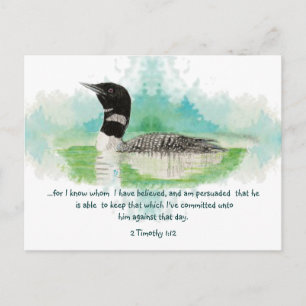 Carte Postale 2 Timothée 1:12 Écriture d'encouragement chrétien