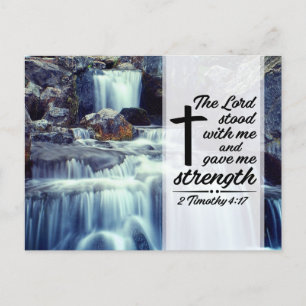 Carte Postale 2 Timothée 4:17 L'Éternel M'A Donné Force Bible