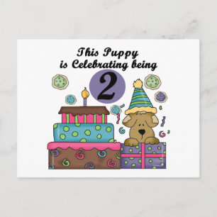 Carte Postale 2e anniversaire Puppy Tshirts et cadeaux