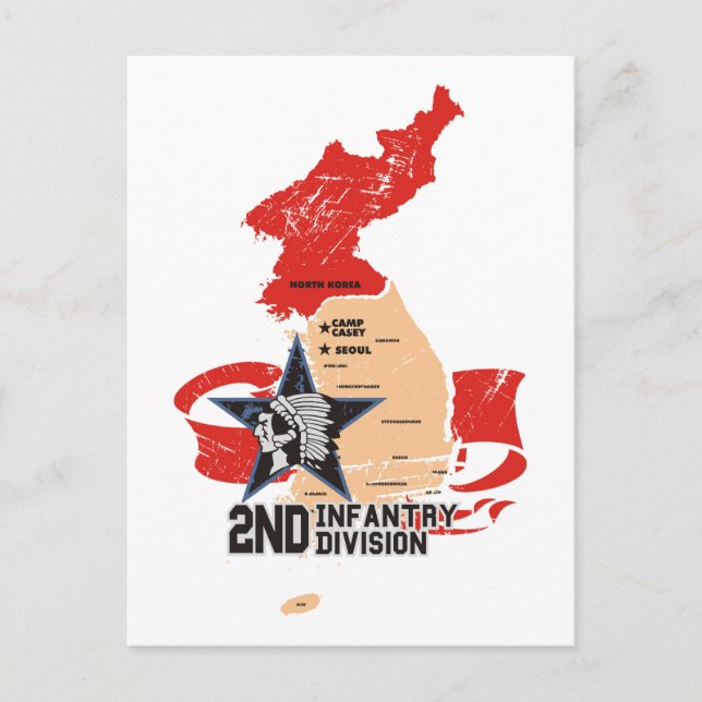 Carte Postale 2e division d'infanterie Corée du Sud (Devant)