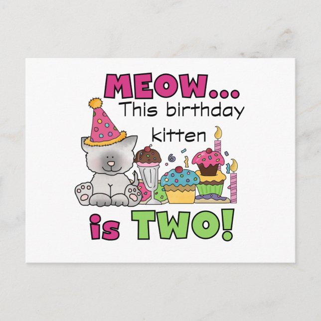 Carte Postale 2e t-shirts et cadeaux d'anniversaire Kitten (Devant)