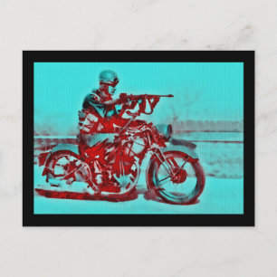 Carte Postale 2ème guerre mondiale de la moto