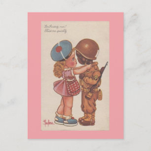 Carte Postale 2ème guerre mondiale vintages en couple baisers Va