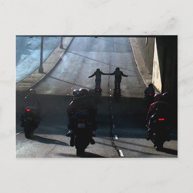 Carte Postale 2fer - Motorcycle Club sur Geary Street, SF CA (Devant)