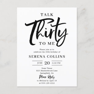 Carte Postale 30 Parler d'anniversaire Trente pinceaux Calligrap