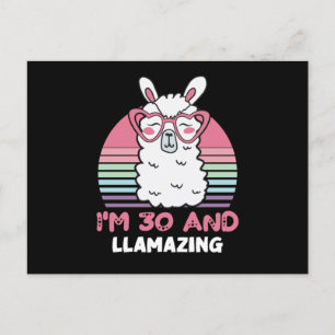 Carte Postale 30 Year Old Bday Llamazing 30th Birthday Llama
