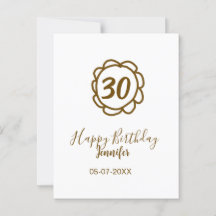 30e anniversaire ajouter nom date année fleur d'or
