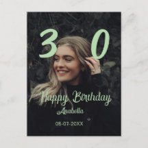 30e anniversaire ajouter nom date année vert paste