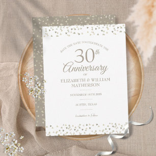 Carte Postale 30e Anniversaire de Mariage Enregistrez la Date Cœ