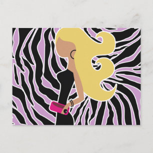 Carte Postale 311-Fashionista Purple Zebra Blond