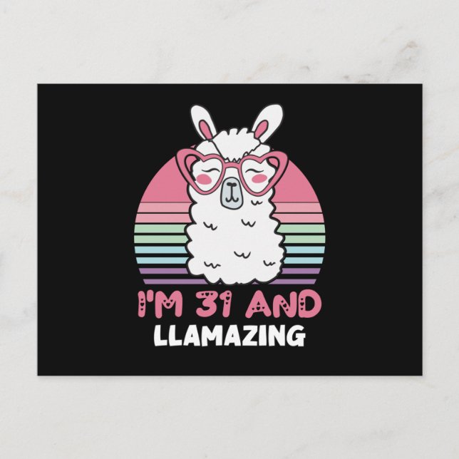 Carte Postale 31 ans Anniversaire lamazing 31e anniversaire Llam (Devant)
