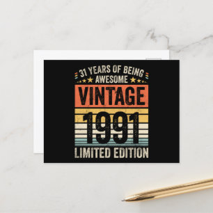 Carte Postale 31 Ans D'Être Vintage 1991