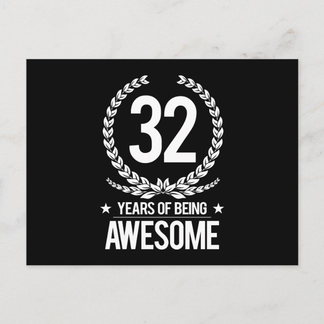 Carte Postale 32e anniversaire (32 ans d'être génial) (Devant)