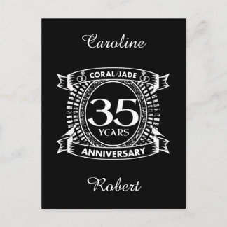 Carte Postale 35e anniversaire de mariage Couronne de corail jad