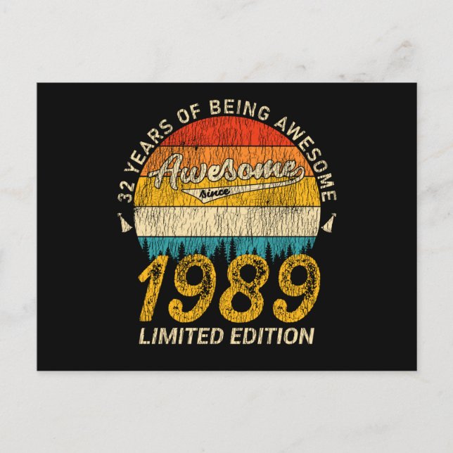 Carte Postale 36 Ans 1989 Rétro Magnifique 36e anniversaire Cade (Devant)