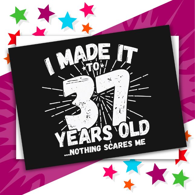 Carte Postale 37 ans sarcasme mème drôle 37e anniversaire (Créateur téléchargé)