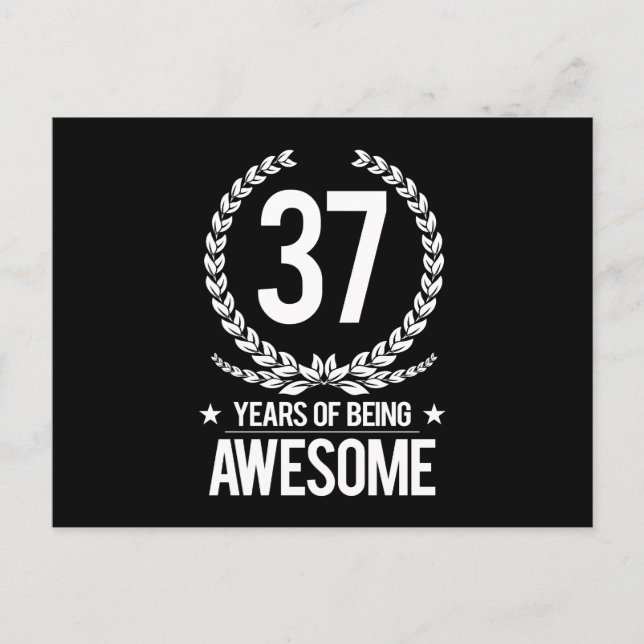 Carte Postale 37e anniversaire (37 ans d'être génial) (Devant)
