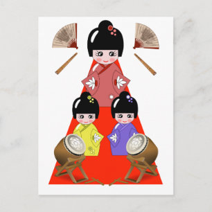 Carte Postale 3-3 Hinamatsuri, Fête des filles Festival Japonais