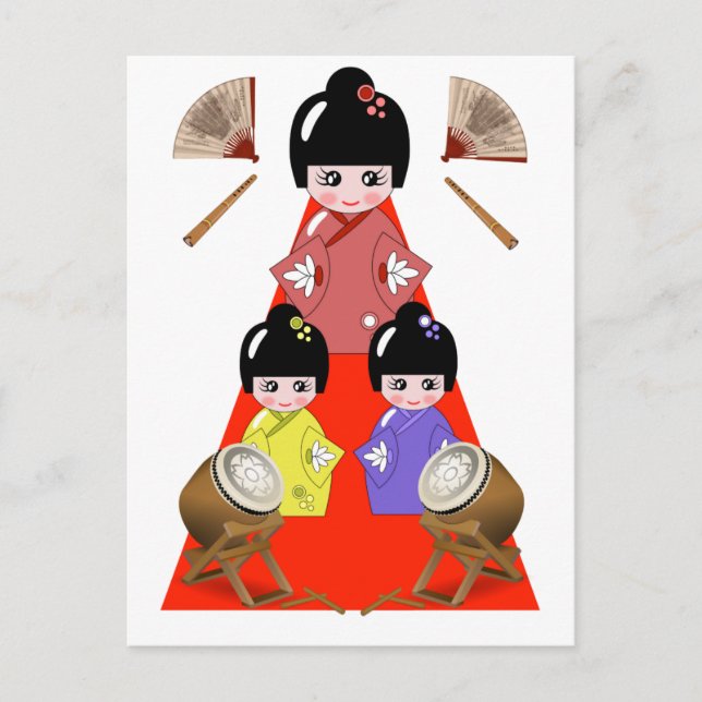 Carte Postale 3-3 Hinamatsuri, Fête des filles Festival Japonais (Devant)