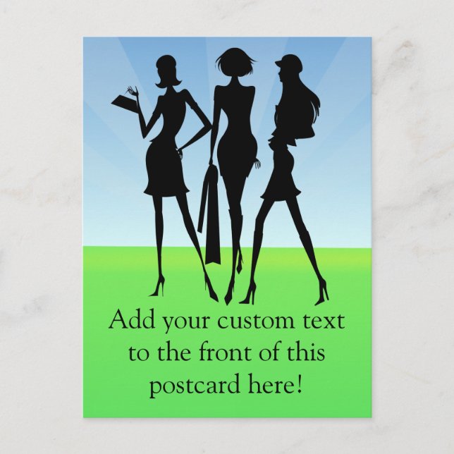 Carte Postale 3 Amis Femmes Shopping (Devant)