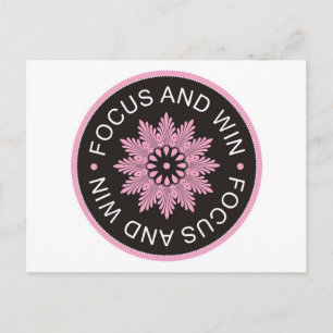 Carte Postale 3 Citations Word ~Focus Et Gagner ~motivation
