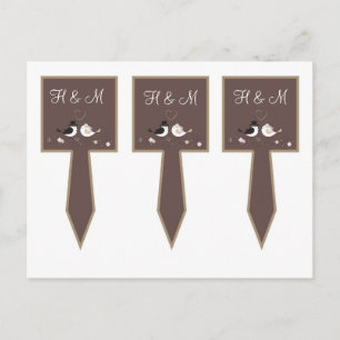Carte Postale 3 Coupe Cake Pics Mariage Oiseaux Marié Groom Amou