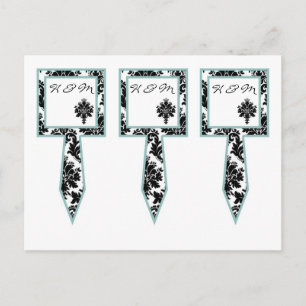 Carte Postale 3 Coupe Cake Pictures Black Damask Lace Print