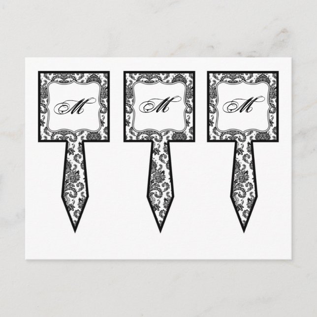 Carte Postale 3 Coupe Gâteau Pictures Black Blanc Damas Lace Imp (Devant)