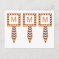 3 cueillettes de gâteau Brown Orange Chevron Nom F