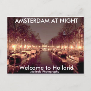 Carte postale 3 grandes boîtes - AMSTERDAM LA NUIT