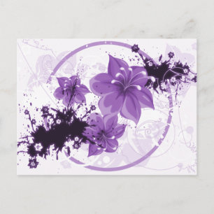 Carte Postale 3 Jolies Fleurs - Violet