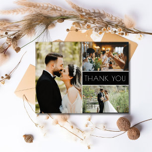 Carte Postale 3 Merci Mariage photo