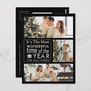 Carte Postale 3 Photo Chalkboard Calligraphie Noël