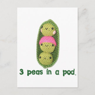 Carte Postale 3 pois dans un pois
