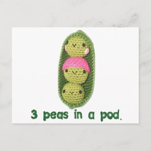 Carte Postale 3 pois dans un pois