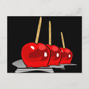 Carte Postale 3 Pommes à bonbons rouges