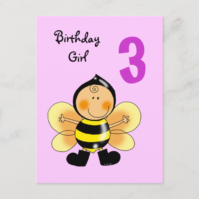 Carte Postale 3 year old birthday (Devant)