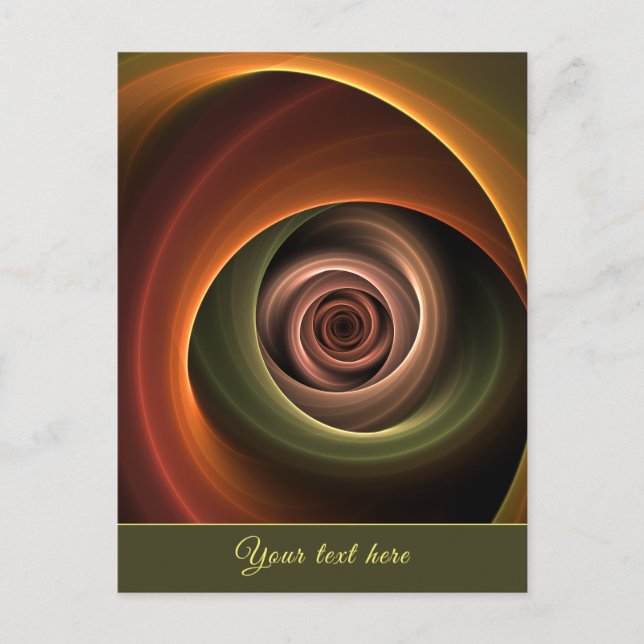 Carte Postale 3D Spirale Abstraite Couleurs chaudes Texte fracta (Devant)
