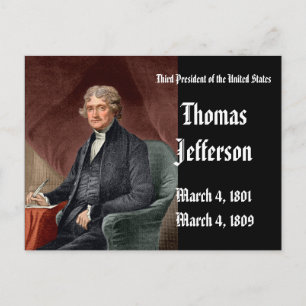 Carte Postale 3e Président des États-UnisThomas Jefferson