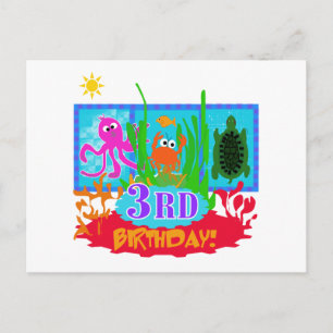 Carte Postale 3ème Aventure sous-marine Tshirts d'anniversaire