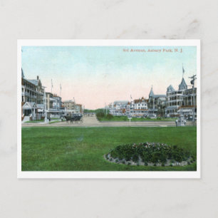 Carte Postale 3rd Ave., Asbury Park, NJ 1911 Vintage
