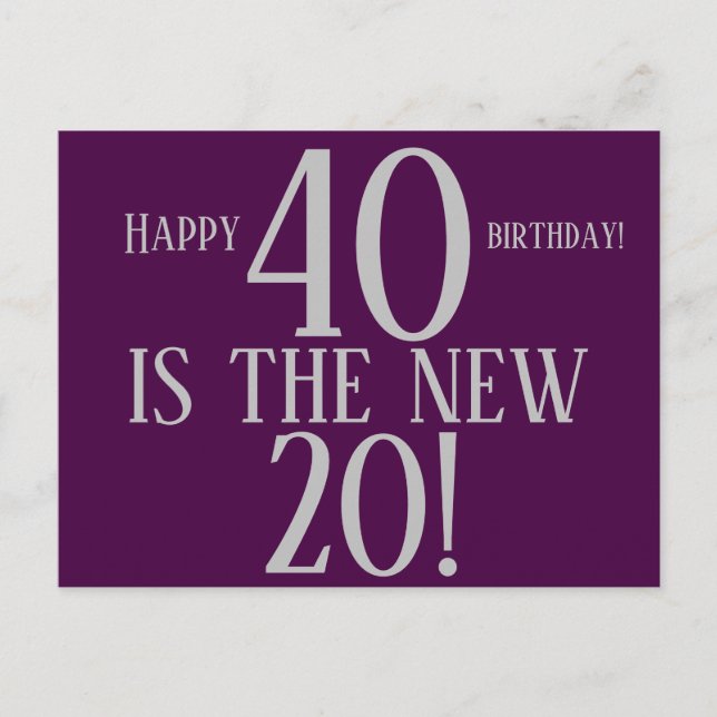 Carte Postale 40 ANS EST LE NOUVEAU 20 JOYEUX ANNIVERSAIRE Cool (Devant)