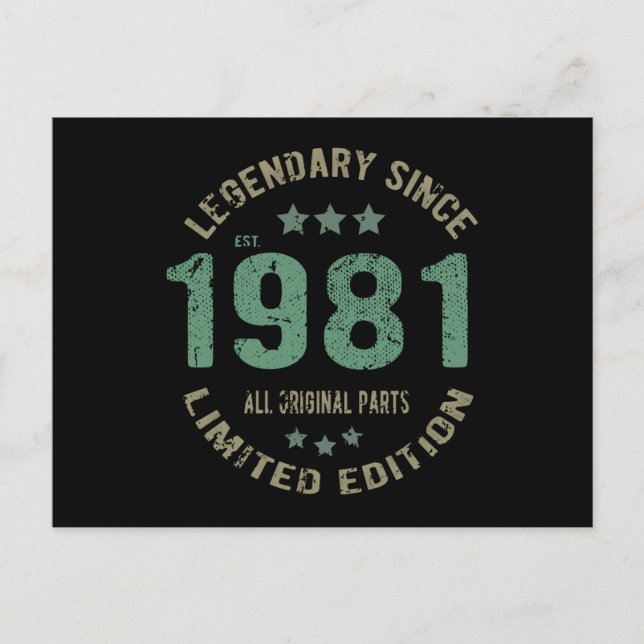 Carte Postale 40 ans Légende d'anniversaire 40e anniversaire (Devant)