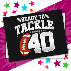 Carte Postale 40 ans Tackle Football Party 40e anniversaire