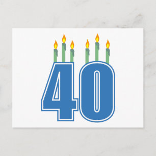 Carte Postale 40 bougies d'anniversaire (bleu / vert)