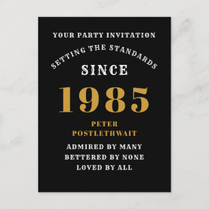 Carte Postale 40e Anniversaire 1985 Or Noir