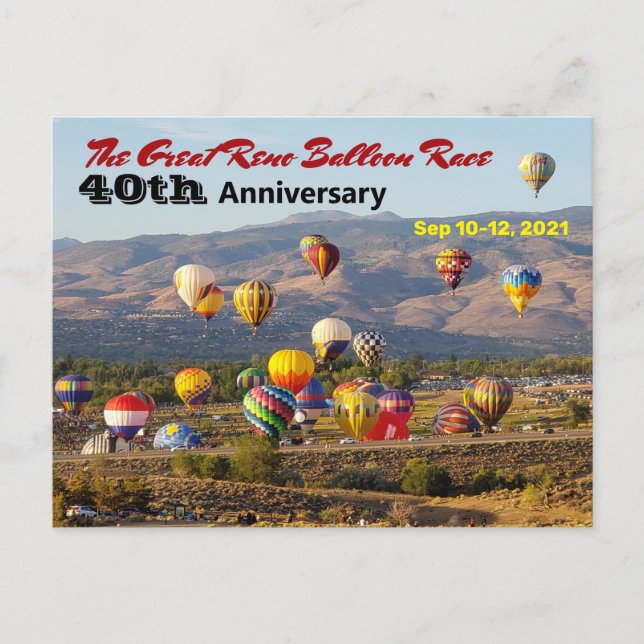 Carte Postale 40e anniversaire de la Great Reno Balloon Race  (Devant)